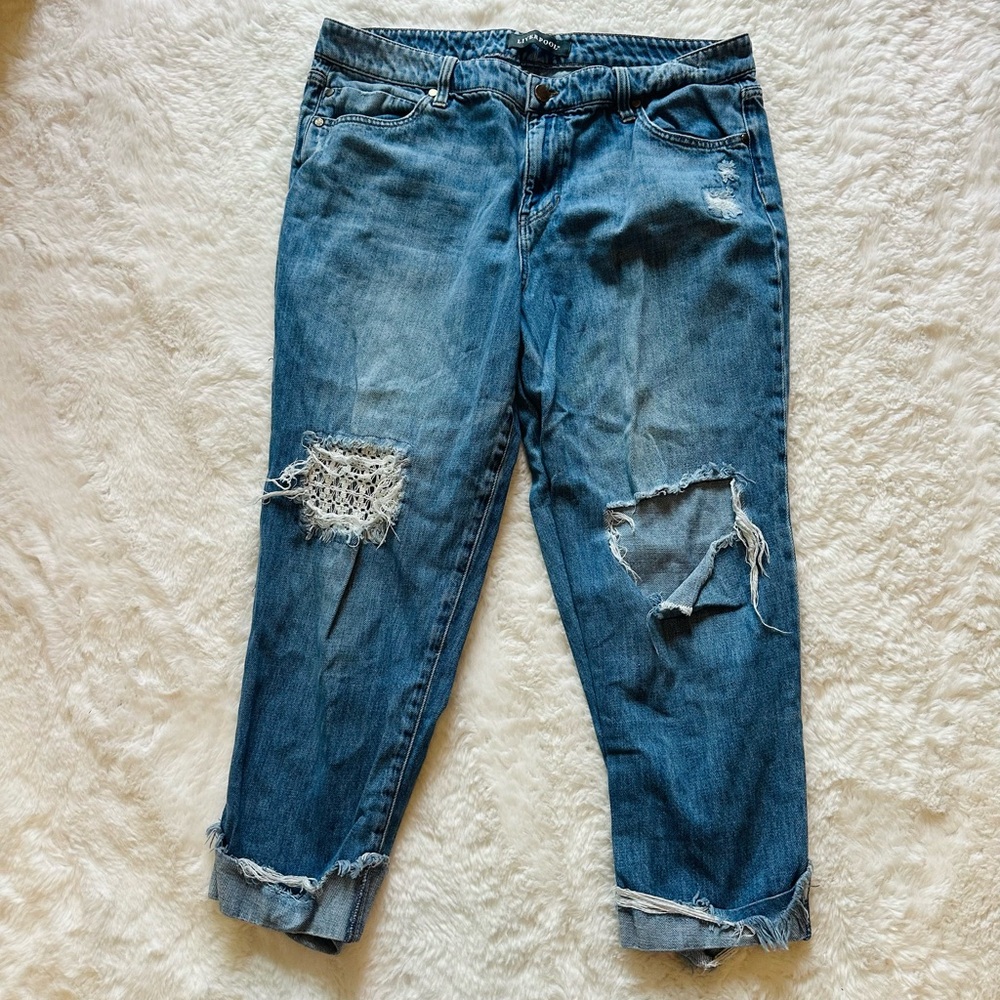 Liverpool Blue Distressed Boyfriend Jeans